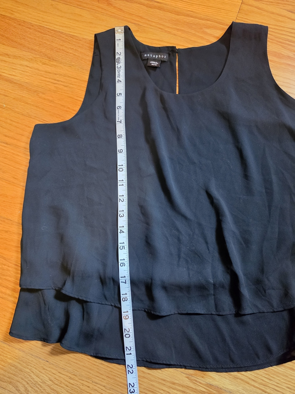 Metaphor Black Double-Layer Sleeveless Camisole - Picture 6 of 7